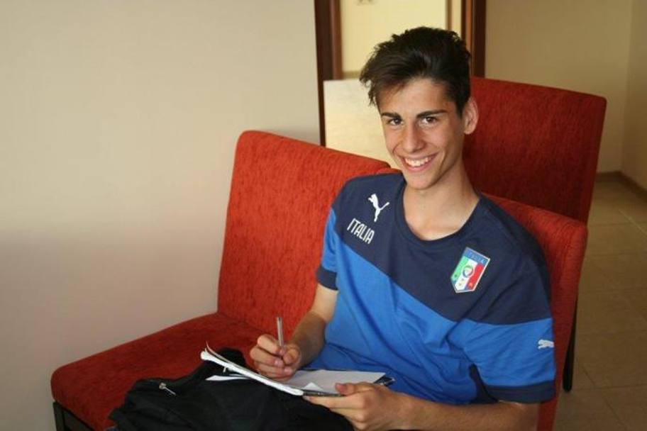 Filippo Melegoni, classe &#39;99, tra i più giovani della comitiva: gioca negli Allievi dell&#39;Atalanta